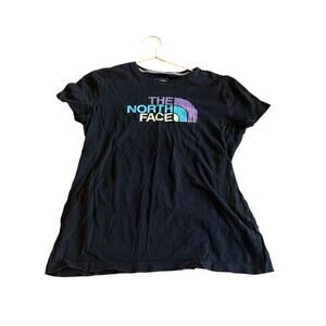 THE NORTH FACE  Color Decal Black Short Sleeve Tshirt Size medium classic